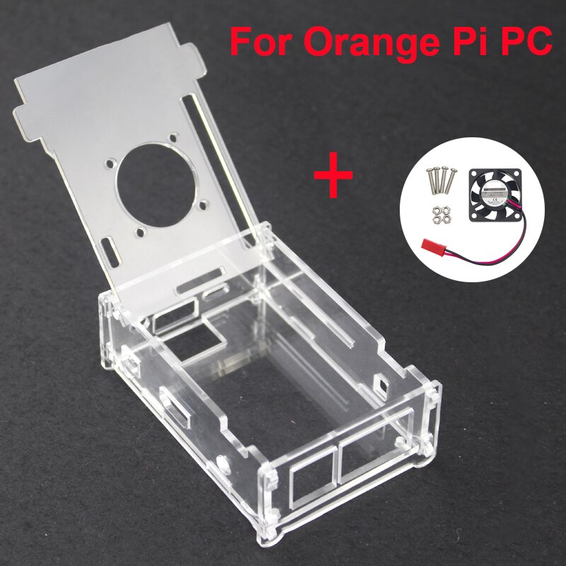 Boîtier Transparent en acrylique pour Orange Pi PC, boîtier avec couvercle et ventilateur de refroidissement pour Orang Pi PC/PC Plus