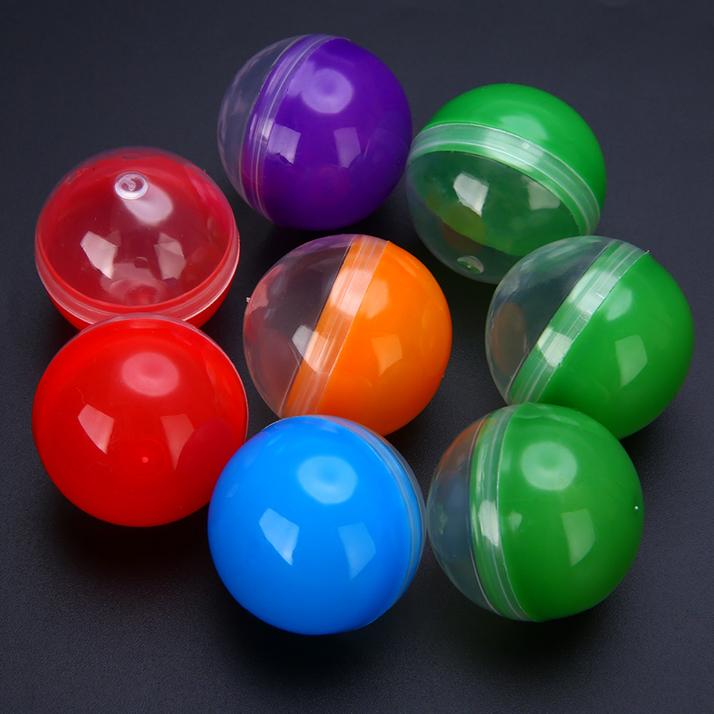 Máquina Expendedora de cápsulas redondas vacías para niños, juguete divertido para máquina expendedora de 32mm de diámetro, mezcla de colores, 1,2 pulgadas, 10 unids/set por juego