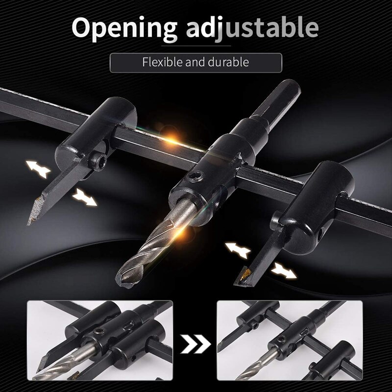 Newest Adjustable Round Hole Cutter, Wood Reamer, Adjustable Plaster Downlight Audio Ceiling Drilling Bit