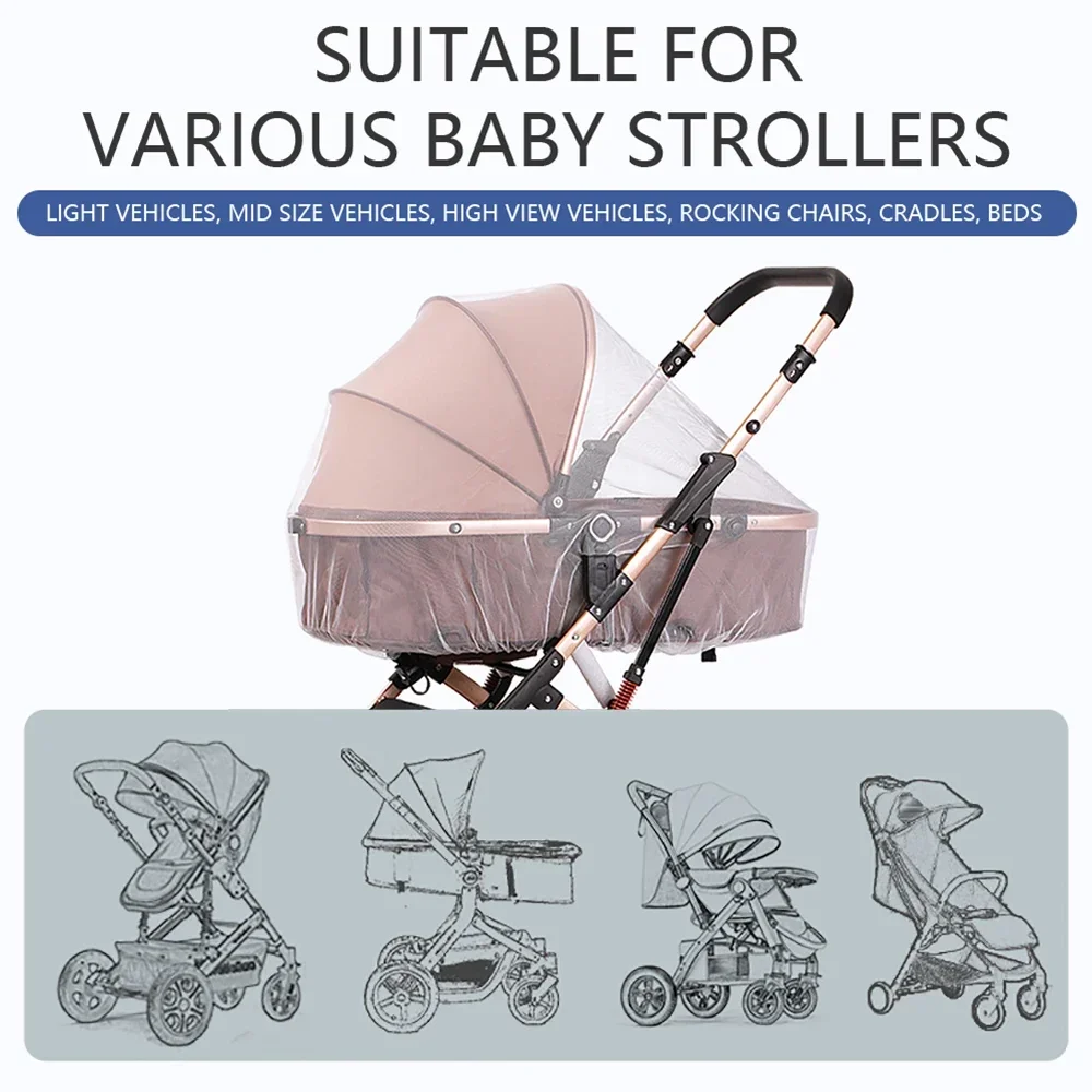 Mosquito Net for Baby Stroller Summer Pram Insect Shield Net Infants Pushchair Cart Safe Protection Mesh Pram Baby Mosquito Net