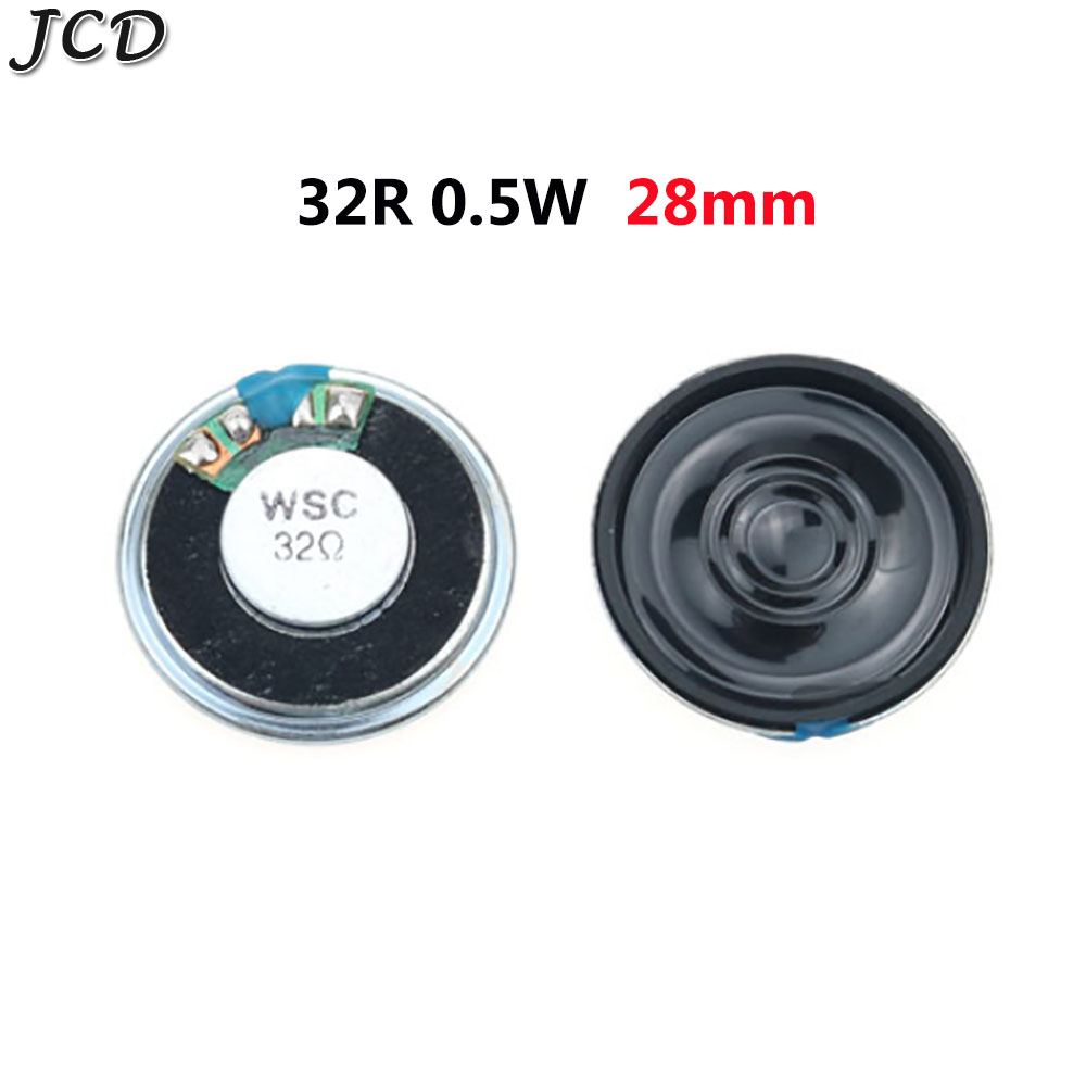 JCD 1pcs Ultra-thin speaker 32 ohms 0.5 watt 32R 0.5W speaker Diameter 23mm 28mm 36mm 40mm 50mm 57mm Loudspeaker: Gold