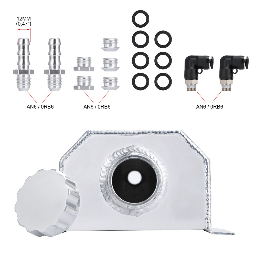 Pqy-universal 2L alliage moteur huile carburant gaz attraper canette reniflard réservoir bouteille liquide de refroidissement radiateur trop-plein réservoir PQY-TK55BK