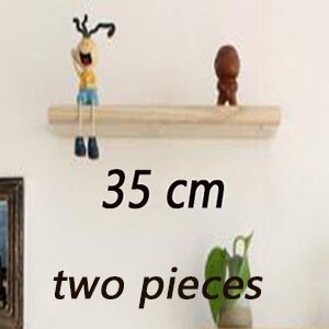 Bamboe wandopbergrek, scheidingswand, woonkamer tv-hangdecoratieframe, slaapkamerwand, massief houten plank, 2- delig: Houtkleur 35 cm
