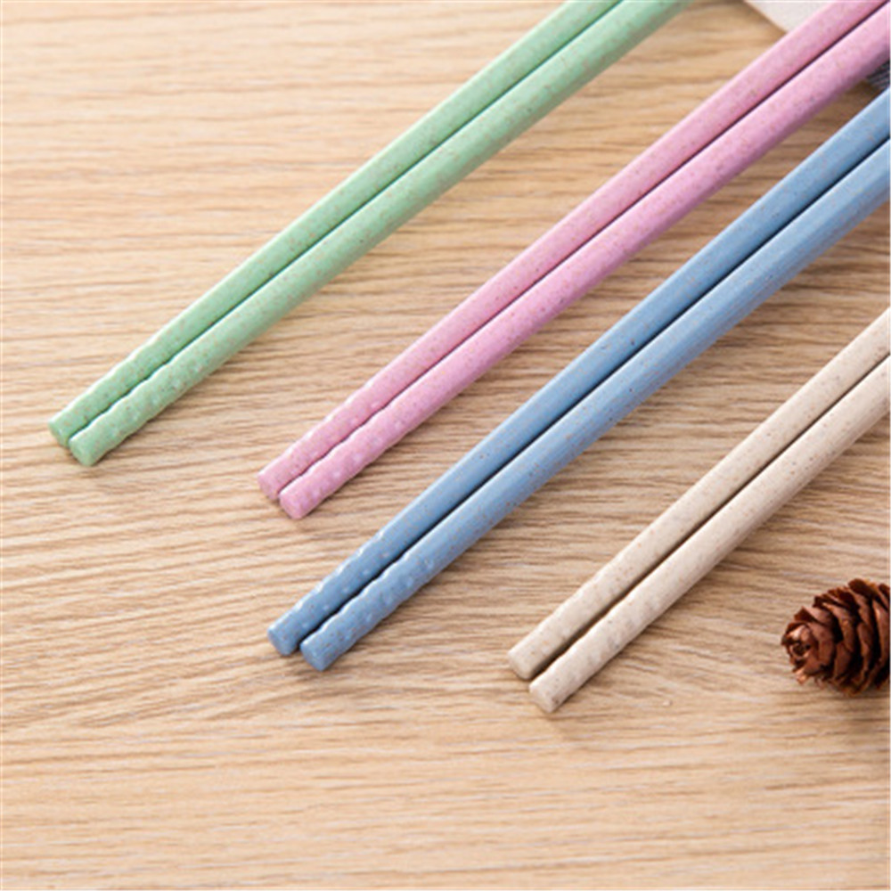 1 Pairs Non-slip Wheat Straw Chopsticks Household Reusable Wheat Straw Chopsticks Kitchen Tools Tableware 18.5cm