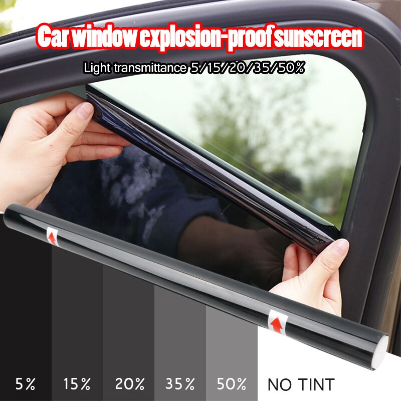 Light Black 5-50% VLT Car Windscreen Tint Front Rear Window Foils UV 99% Solar Protection Film Tints 50cm x 1.5m