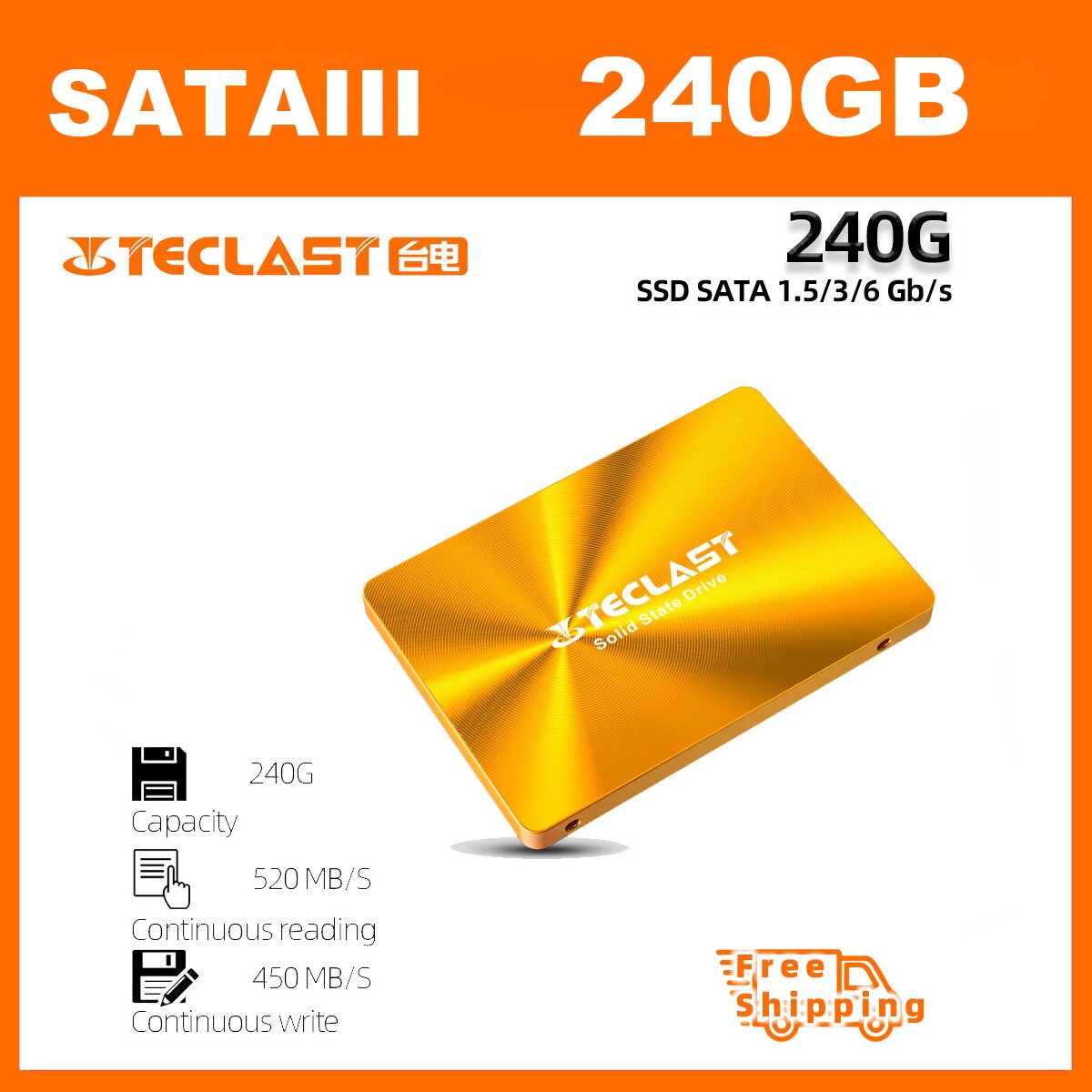 Teclast Volledige Originele Sata Ssd 2.5 "240 Gb Interne Solid State Drive Harde Schijf Voor Laptop & Desktop 520 Mb/s Sata 1.5/3/6 Gb/S