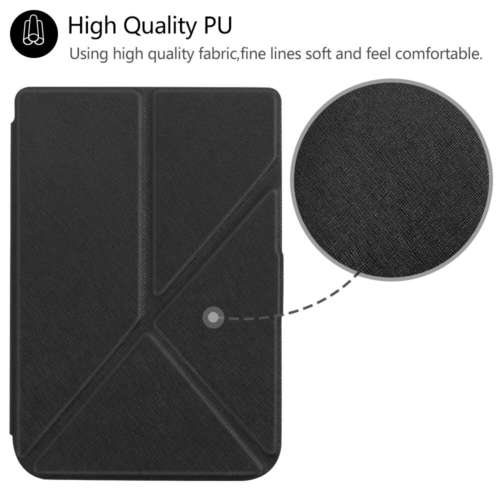 PU Origami Stand Cover for Pocketbook touch lux 626/624/615/625/626 plus Protective e-reader Case Skill funda capa