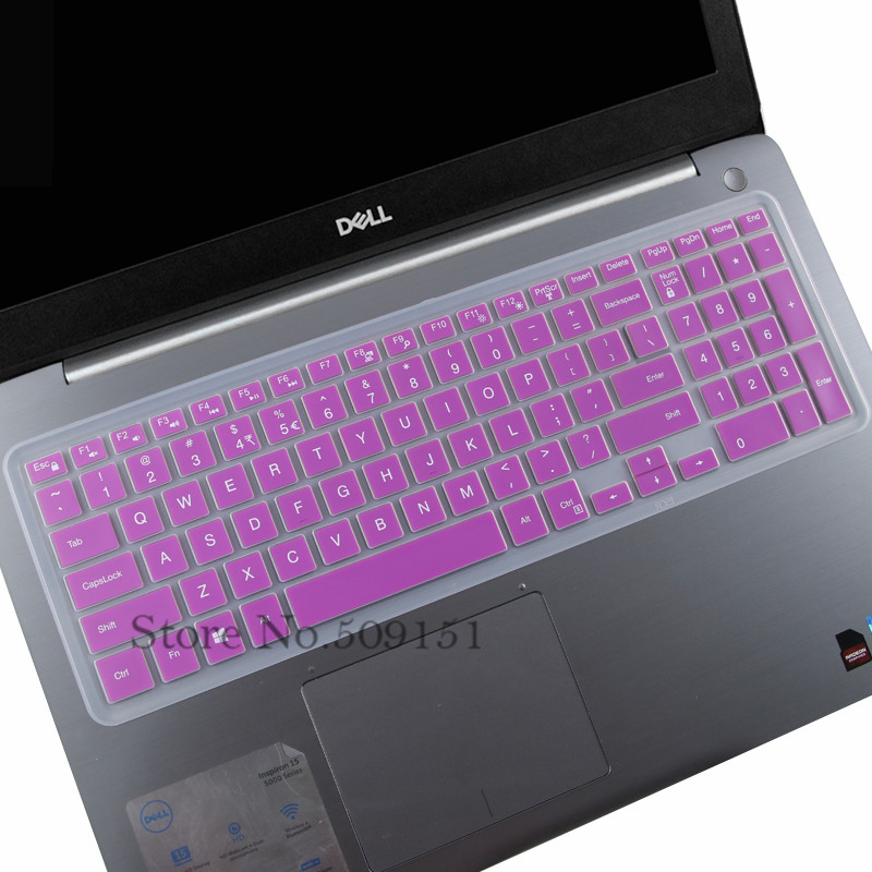15.6 inch laptop keyboard cover skin For Dell Inspiron 15 5000 series i5545 i5547 5545 5542 5548 5555 5558 5559 5566 5567 5577: Purple