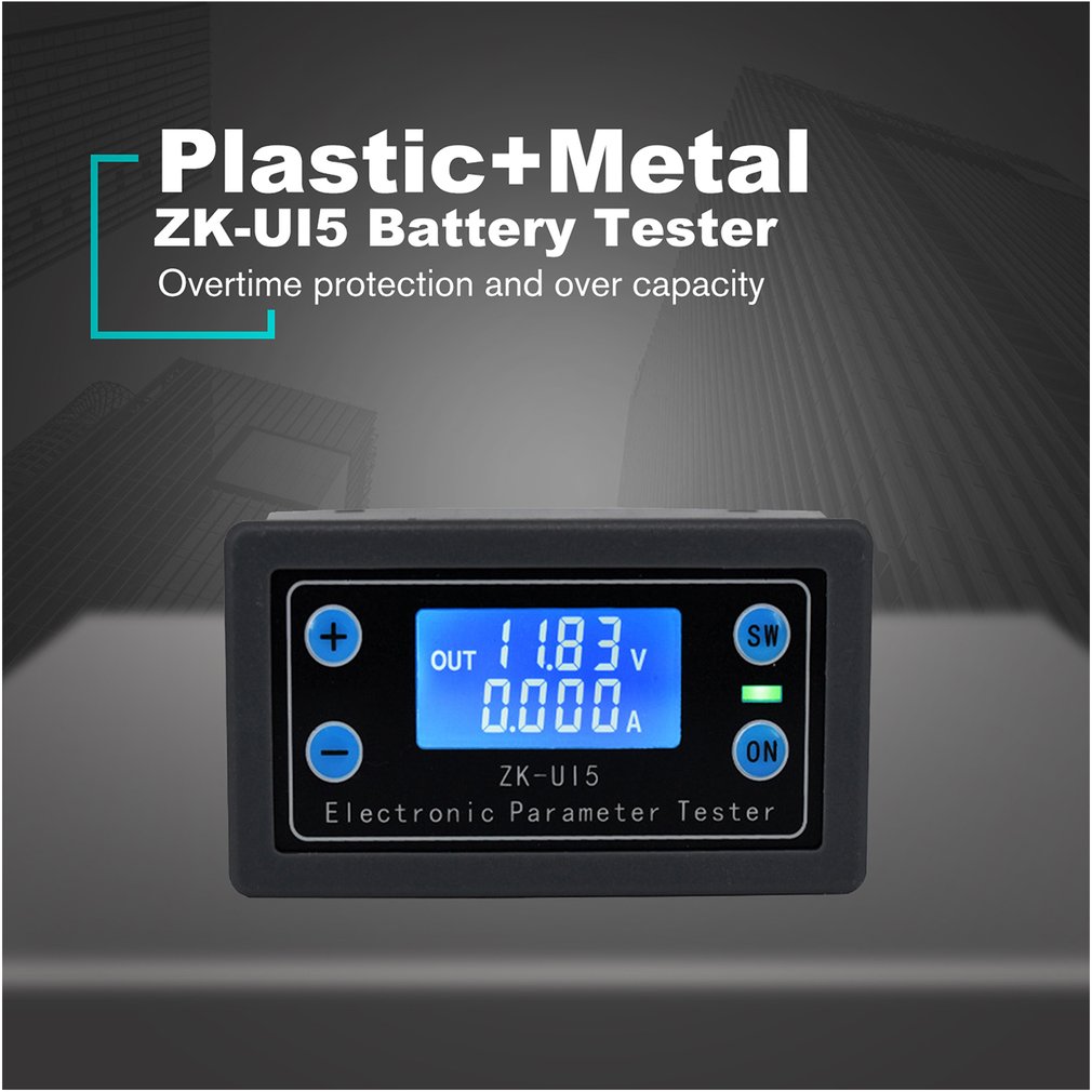 ZK-UI5 Battery Tester Voltmeter Ammeter Electronic Monitor Charger Tester Power Capacity Meter Charge Discharge Controller