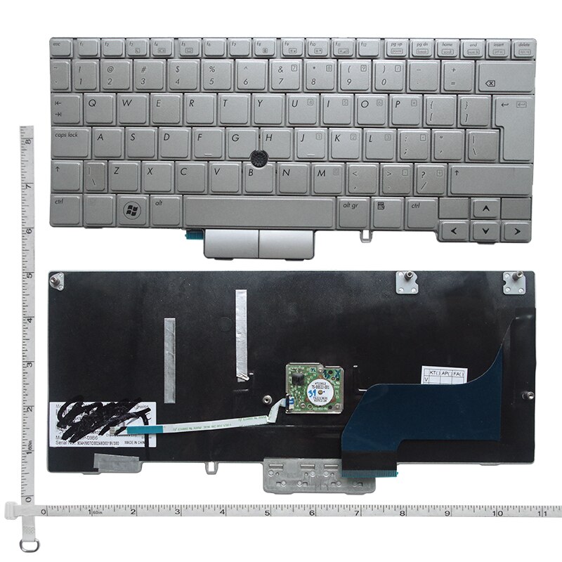 FOR HP Elitebook 2760P 12.1" laptop keyboard silver MP-09B63US64421 with Point Stick 90.4KM07.C01 649756-001 US