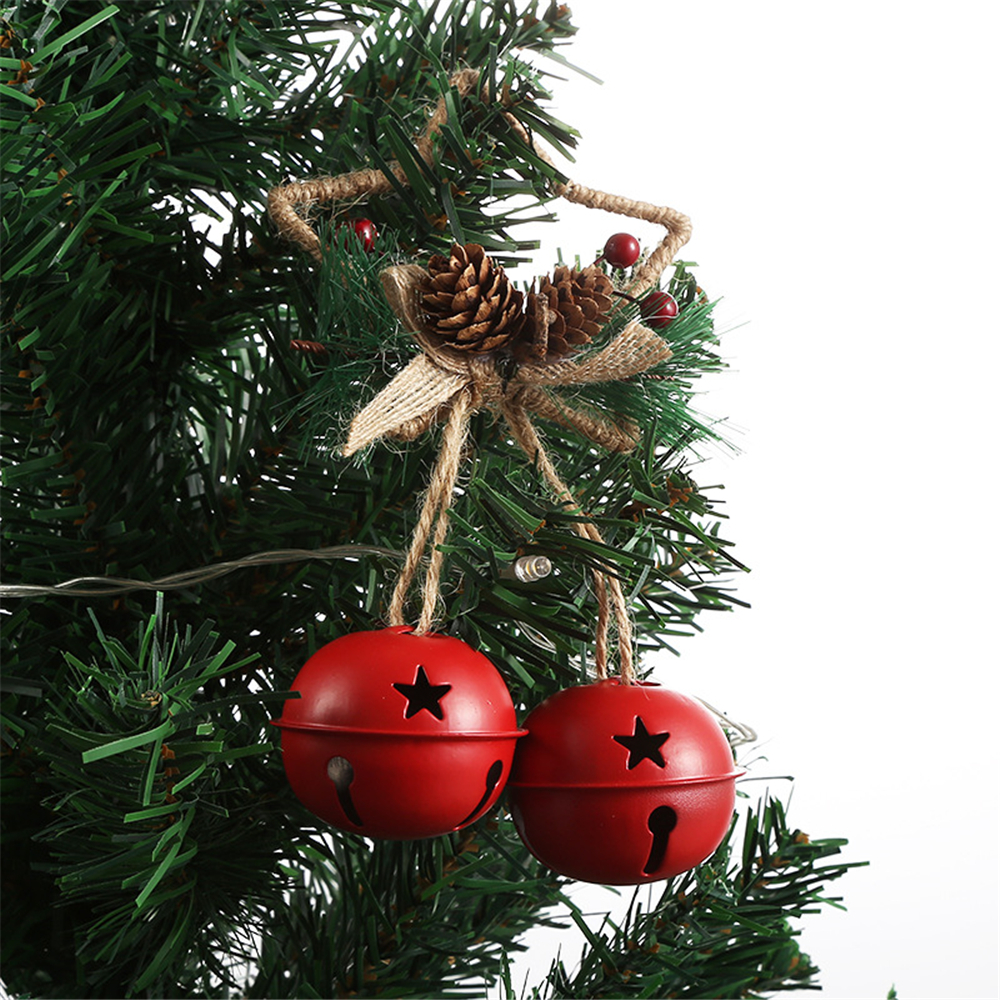 3 Pcs Kerstboom Decoratieve Craft Ornament Hanger 5.5Cm Grote Bel Met Ring Grenen Kegel Woondecoratie Accessoires