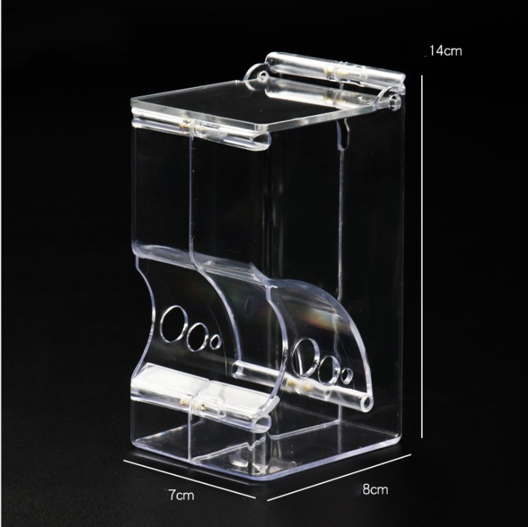 Hamster Konijn Voedseldispenser Feeder Plastic Doorzichtige Automatische Huisdier Feeder Voor Hamster Cavia Voerbak Container: Donkerbruin