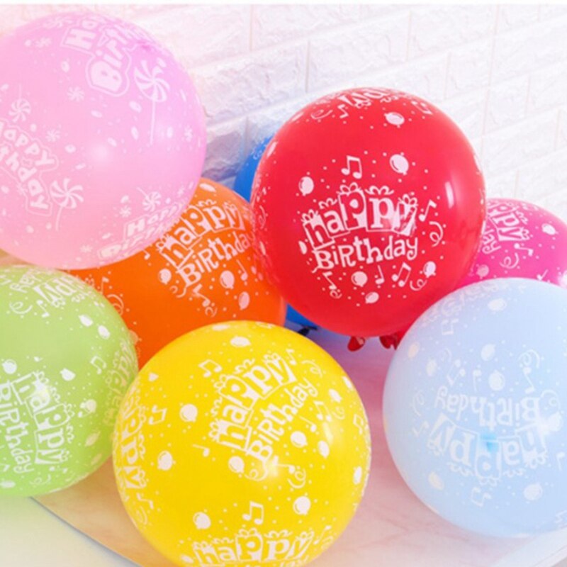 100 Stuks Gelukkige Verjaardag Gedrukt Ballon 12 Inch Fullprint Latex Ballonnen Party Ballonnen Volledige Print In Multicolor