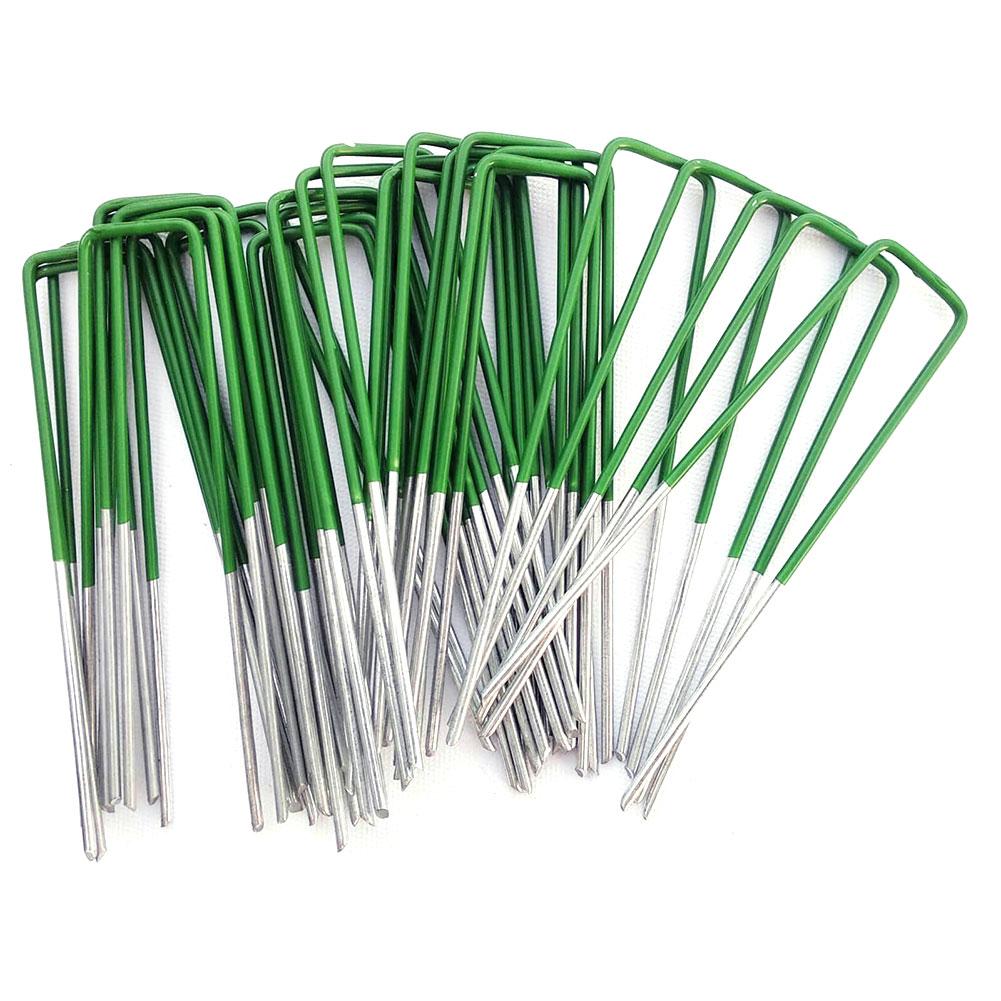 Clou de fixation en forme de U clous de sécurité durables robustes en acier galvanisé pour la fixation de l'herbe de paysage de pelouse de jardin