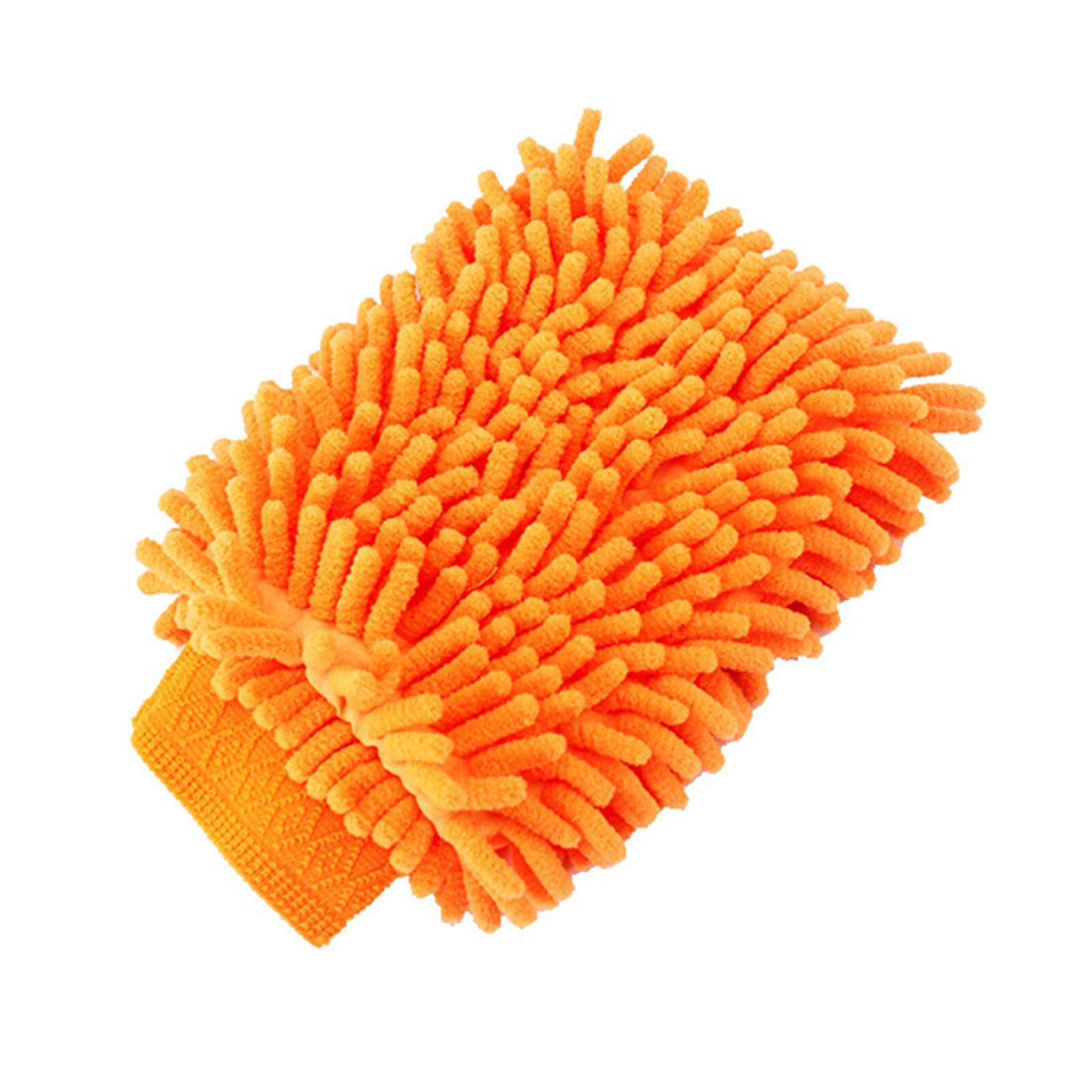 Uds de microfibra guante para lavado de coche herramienta de limpieza de cepillo de limpieza cepillo de detallando lavado de coche guante para lavado de coche esponja: Orange