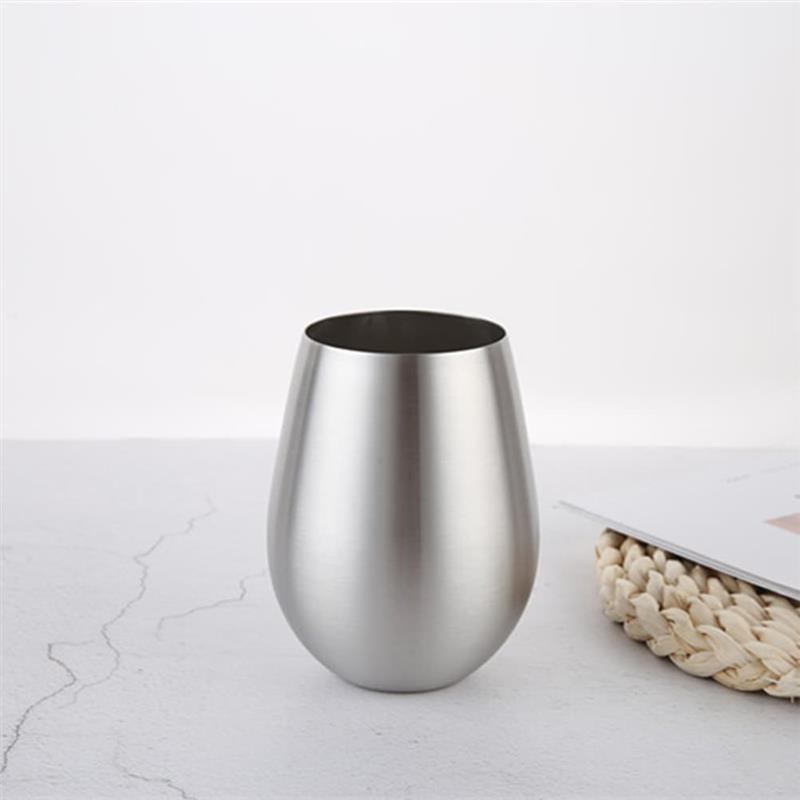 Wine Glass 18oz Stemless Stainless Steel Cocktail Champagne Cup for Home Camping Picnics
