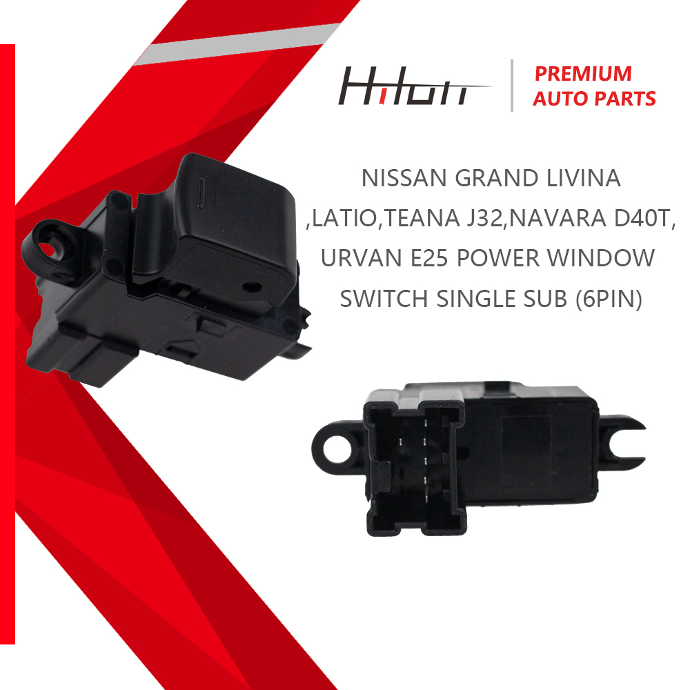 Driver Side Front Window Switch For Nissan Qashqai 2007-2013 – Push Button, Black