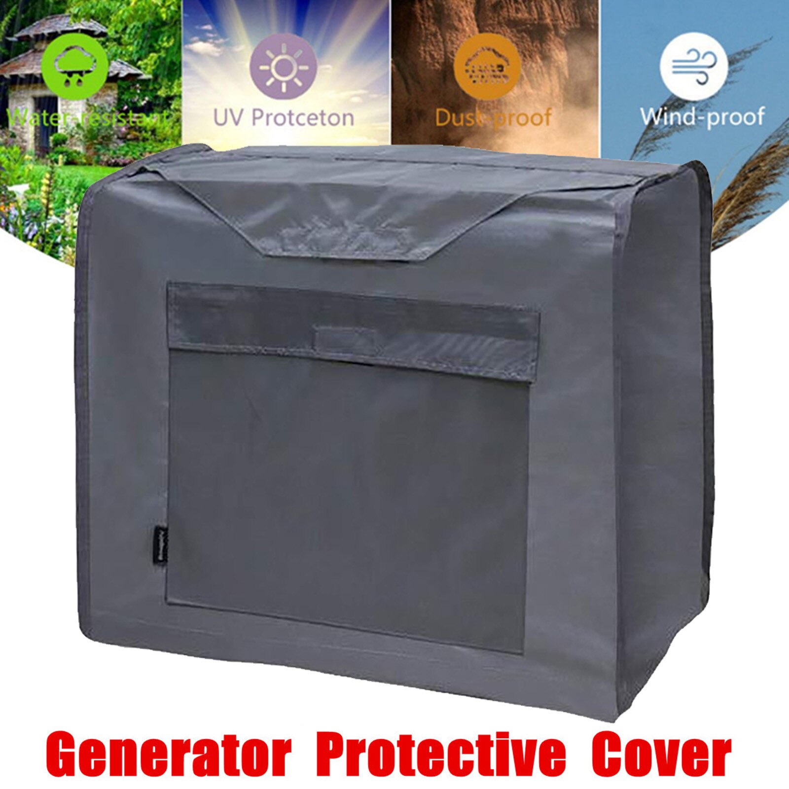Outdoor Household Generator Rainproof Windproof And Snowproof Cover Universal Generator Cover for Most Generator 5000 to 10000W: Default Title