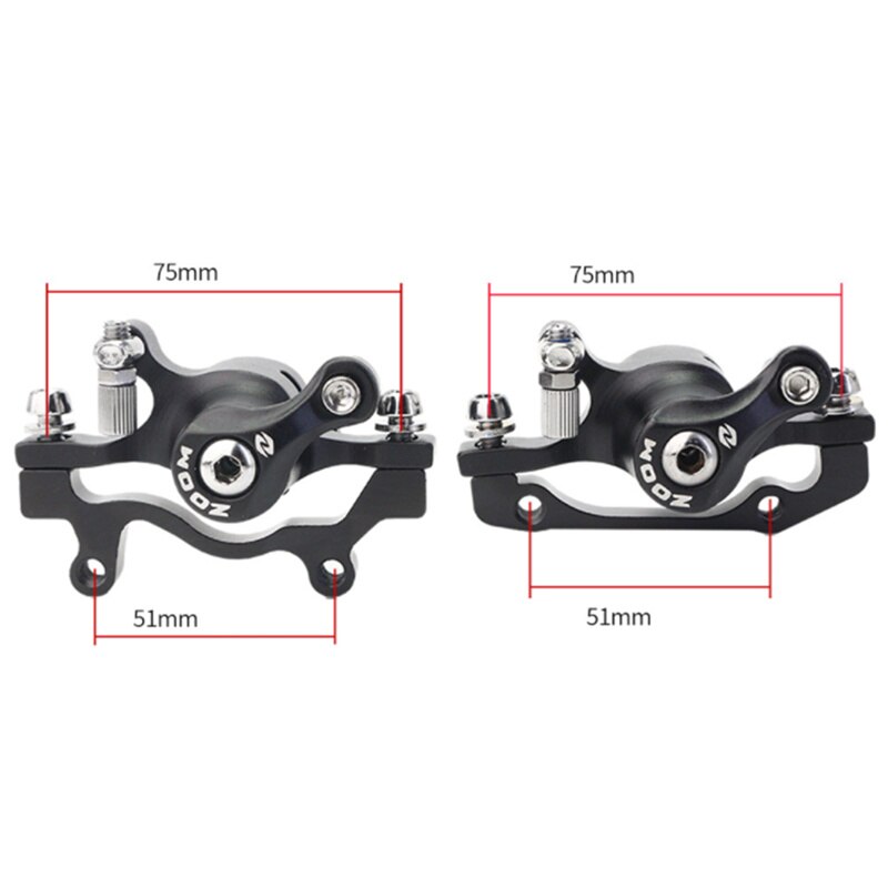 Zoom – Double frein à disque en alliage d'aluminium pour vtt, étrier mécanique noir