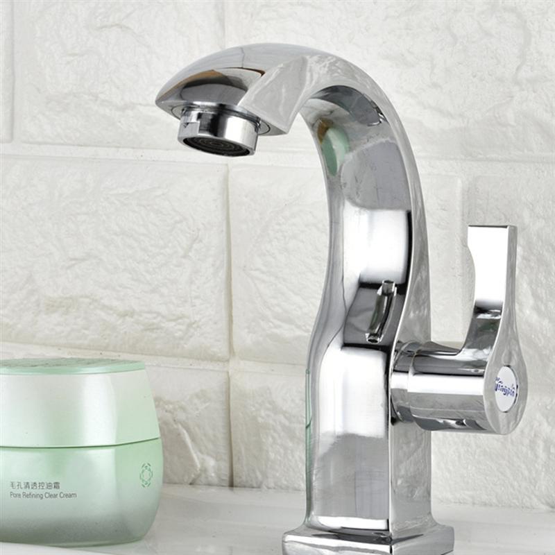 1 Pc Kraan Duurzaam Eenvoudige Zilver Wastafel Water Enkel Gat Water Tap Sink Water Wastafel Klep Voor Badkamer Keuken