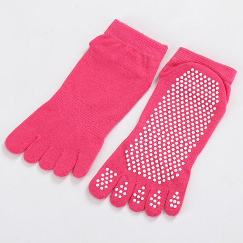 Calcetines de Yoga antideslizantes profesionales para mujer, medias de cinco dedos, de algodón puro, antideslizantes, cálidos, para Otoño e Invierno