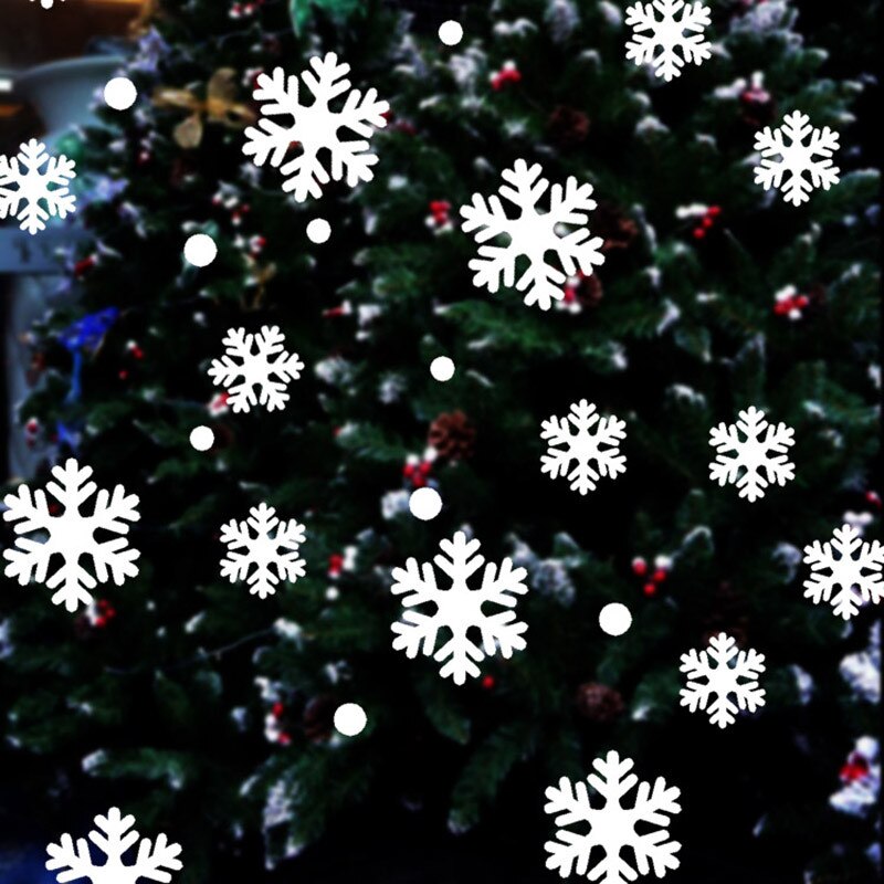 Snowflake Window Stickers Christmas Snow Christmas Snow Decoration Bedroom Wall Stickers Year Party Festival Decals: B