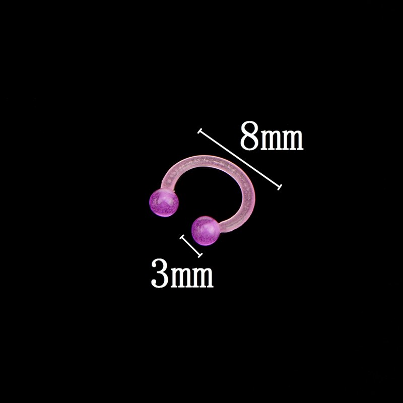 10 pièces/20 pièces acrylique barre lumineuse lèvre langue nez Septum oreille anneau goujon corps Piercing bijoux