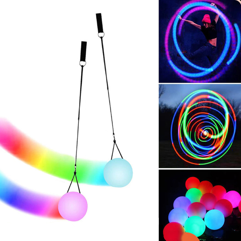 Led färgglad lysande boll gunga blixtboll dans fitness träningsboll halloween jul barnboll ljusleksaker