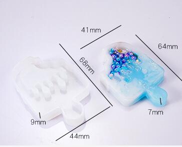 Silikonform für treibsand-shake-eiscreme-anhänger, tropfende eis am stiel-harzform, sternenbär-schlüsselanhängerform, kawaii-bastelbedarf, uv-harz-zubehör: Eiscreme