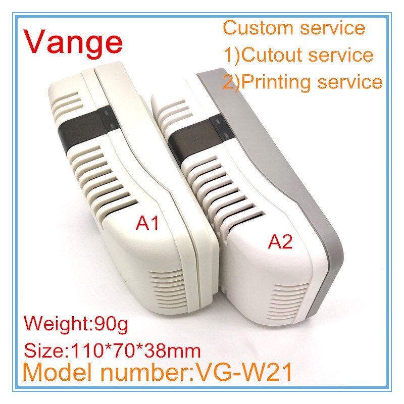 2pcs/lot extrusion plastic project box IP54 ABS plastic wall-mounted enclosure for wifi device 110*70*38mm