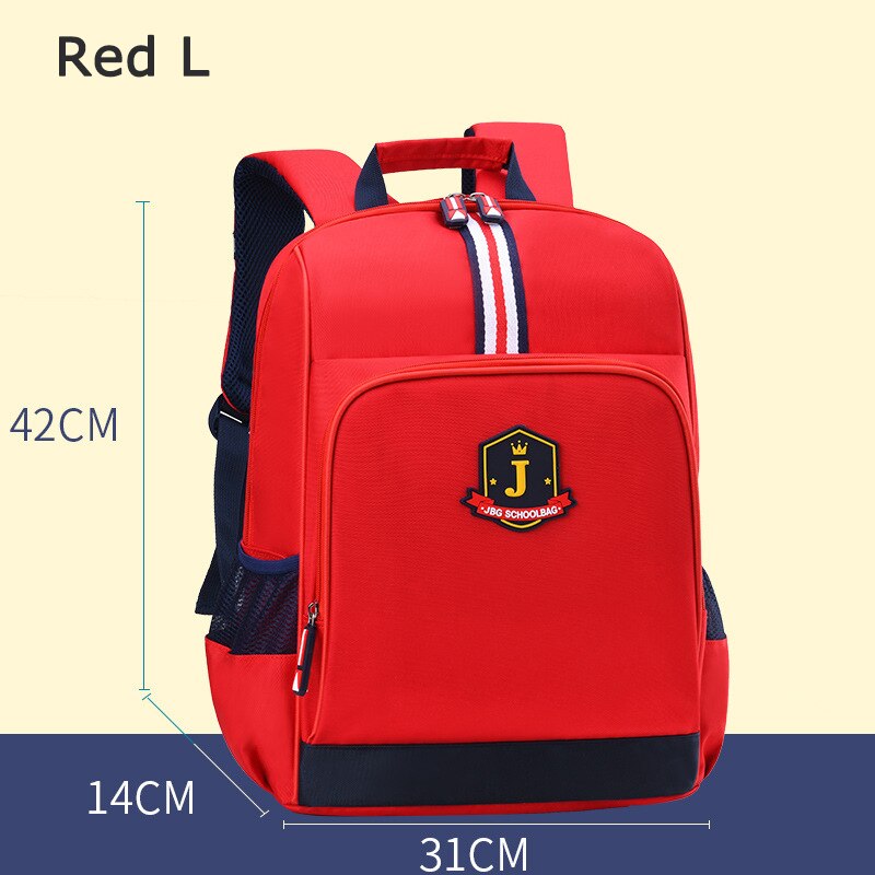 Mochilas escolares de estilo inglés para niños, morral impermeable para estudiantes, morral Escolar para niños: Red-L