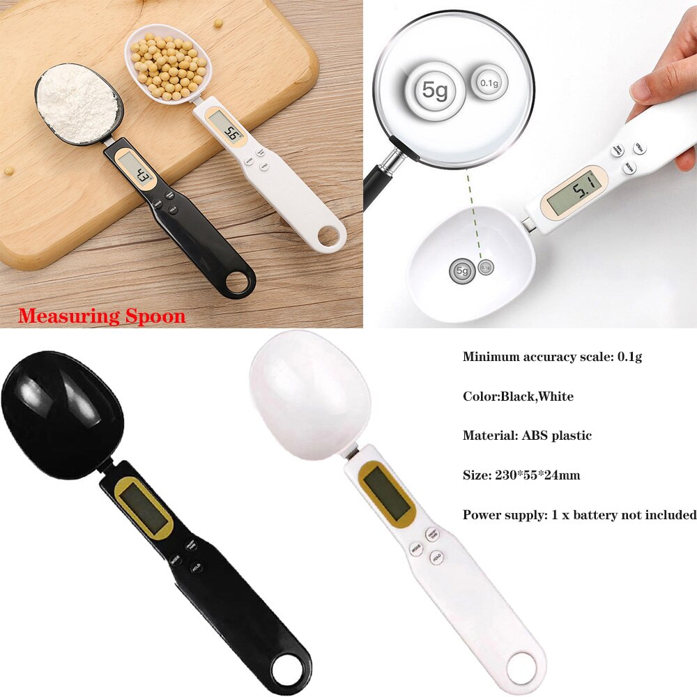Kitchen Measuring Spoon Scale LCD Display Digital Measuring Electronic Weight Gram Food Scale Precise Cooking Baking Accessories