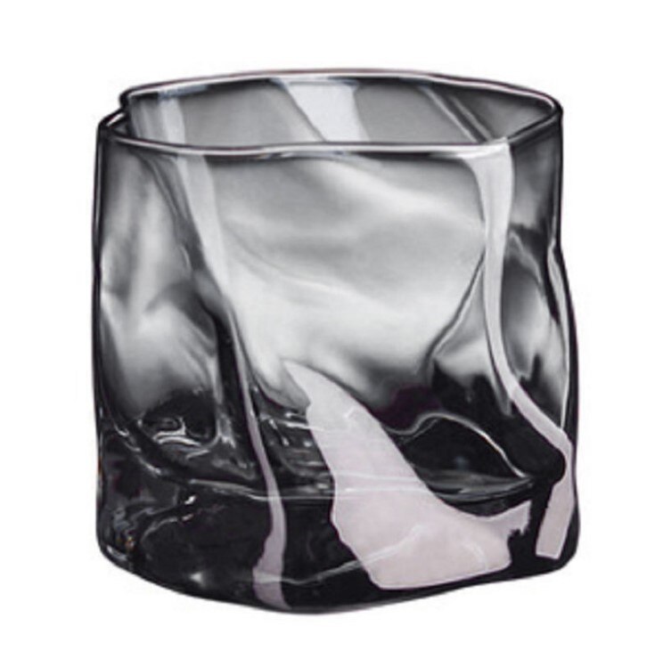350ml uregelmessige blyfrie glass whiskyglass varmebestandige husholdnings fargerike gullkant glass kopp spritglass vinutstyr: 6