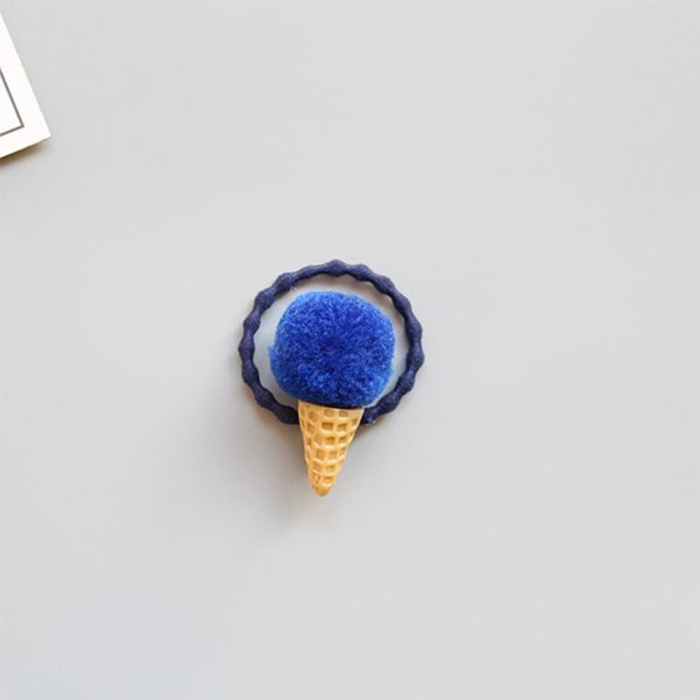 1PC Verstelbare Elastische Ijs Paardenstaart Houder voor Meisjes Kids Faux Fur Pom Hair Ties Snoep Kleuren Rubber bands