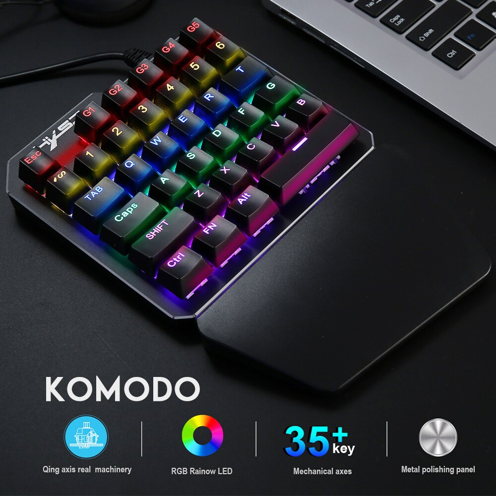 One-Handed Gaming mechani Keyboard RGB Backlit Portable Mini Keypad Ergonomic Game Controller for PC PS4 Xbox Gamer For Mobile