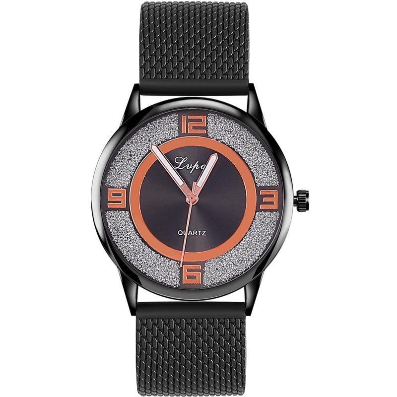 Relogio Feminino Zilver Minimalistische Horloge Aluminium Band Rvs Analoge Quartz Horloge Vrouwen Vrouwelijke Luxe Horloges: Black