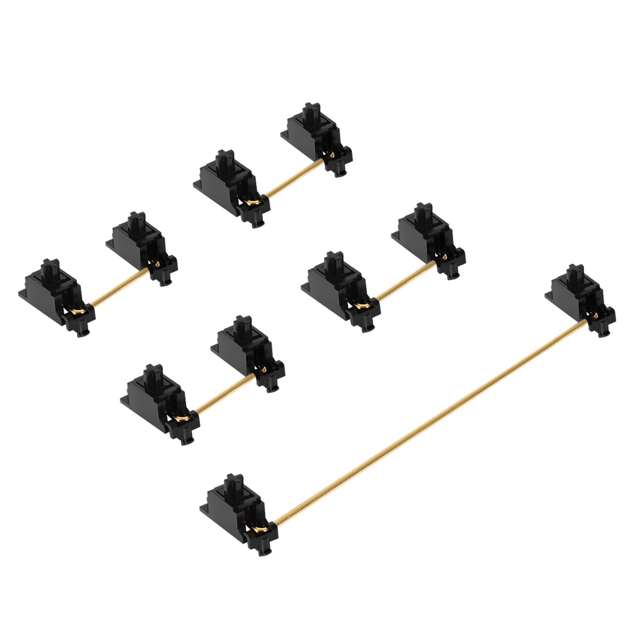 DUROCK-estabilizador de barra espaciadora de montaje en PCB, negro, dorado, V2, 2u, 6.25u, 7u, cables chapados en oro: V2 4x2u 1x6.25u