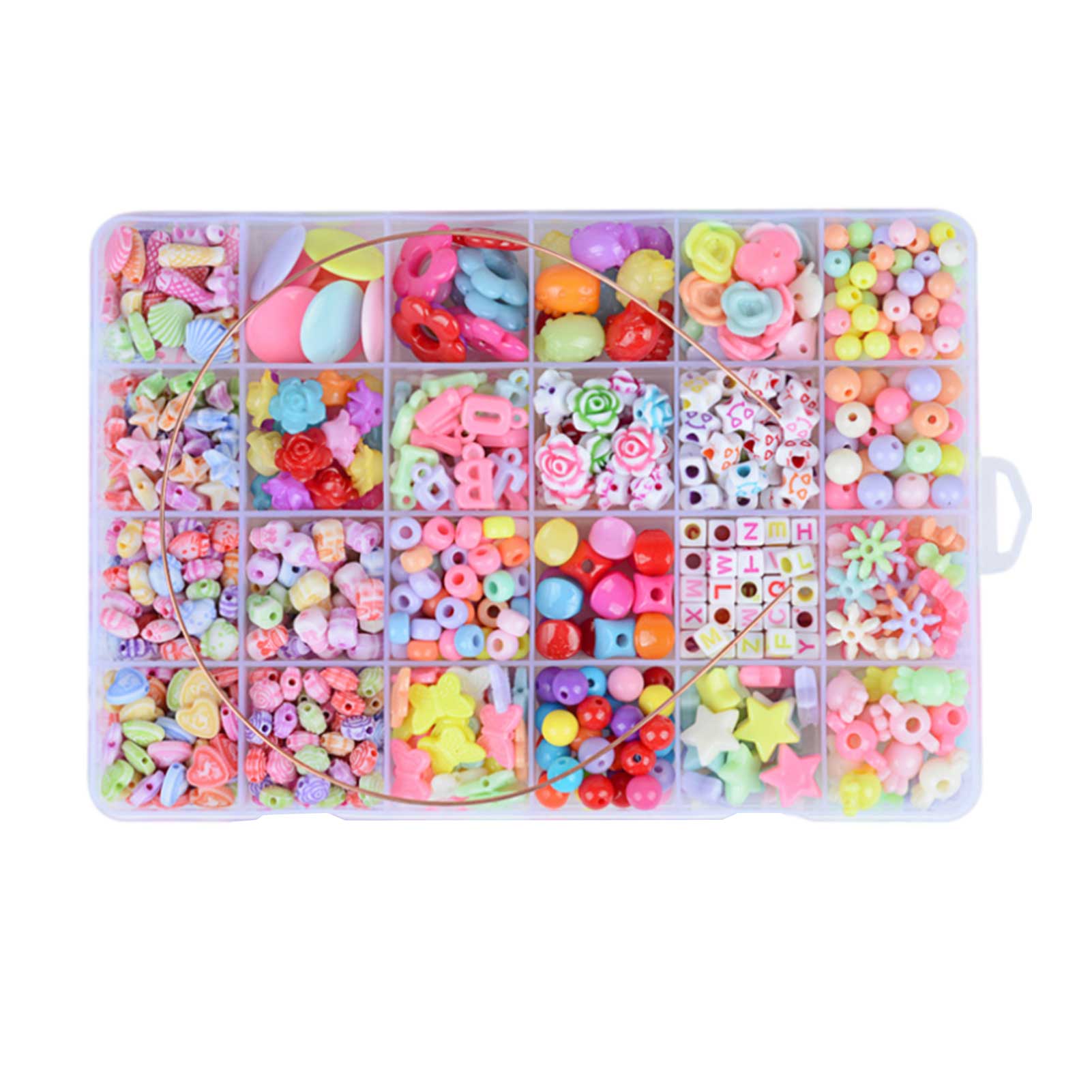 Kit for Make Bracelets Beads Toys for Children DIY 24 Grid Handmade Making Puzzles Beads for Girls Kit Girls Toys: r