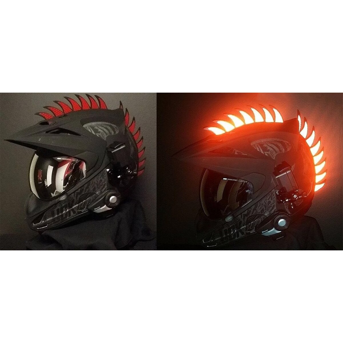 27Pcs/Strip Reflective Decals Sticker for Rubber Helmet Mohawk Warhawk Spikes Motorcycle Decals 2.1x3.4 cm