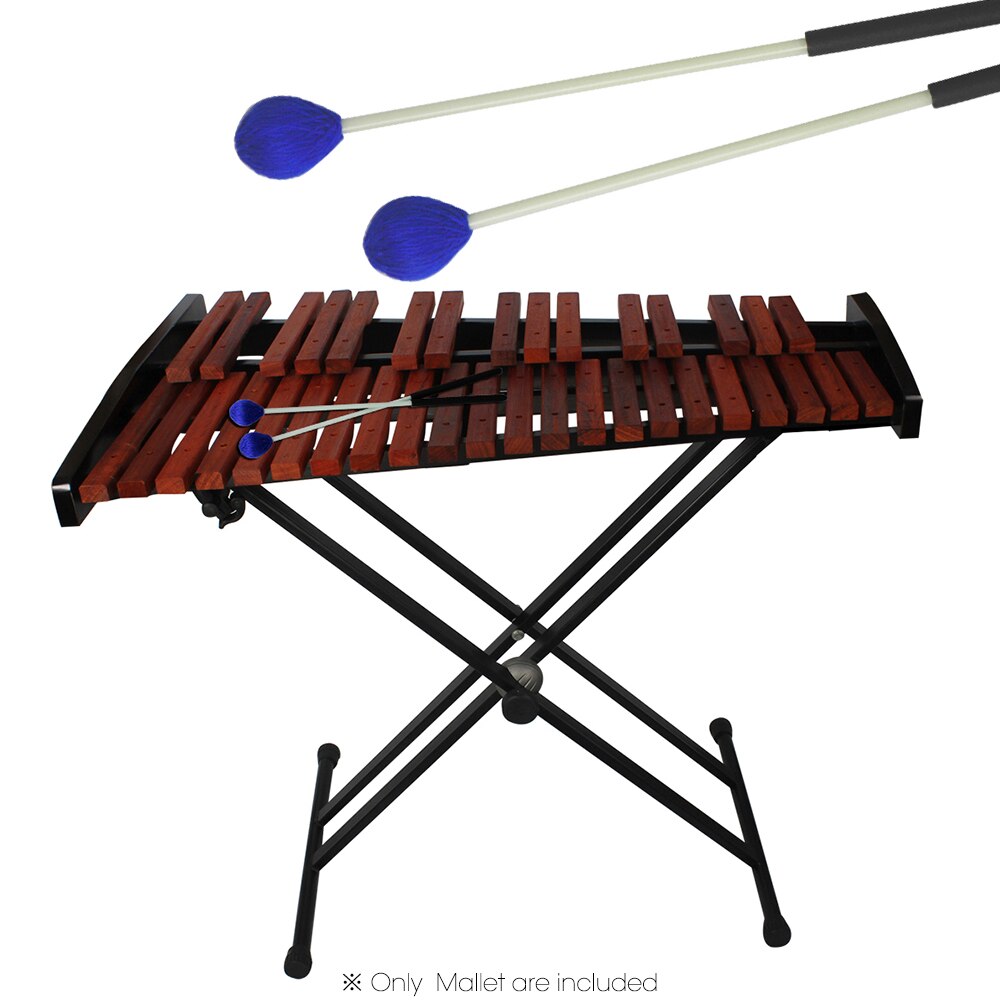 Primære marimba stick mallets xylofon glockensplel hammer med fiberglas håndtag percussion instrument tilbehør: Blå