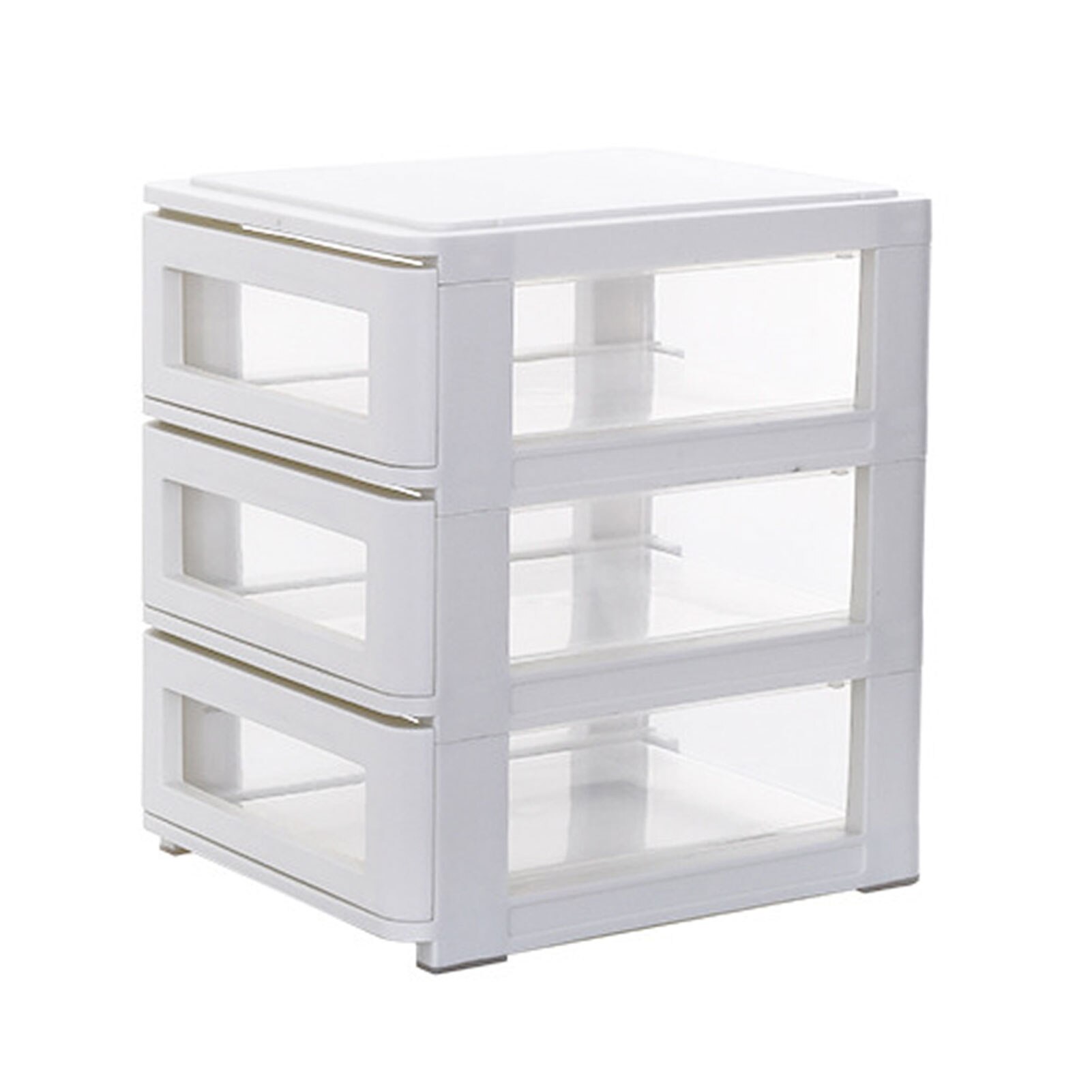 Bathroom Plastic Storage Drawers Display Clear Stackable Bedroom Smooth Cosmetic Reusable Desk Organizer Home Office: B
