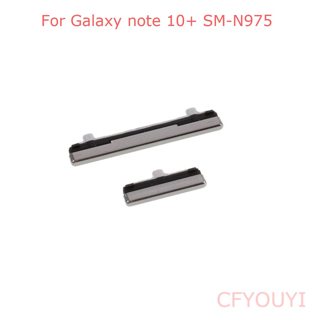 2 Teile/satz Seite Schlüssel Energie und Volumen Tasten Für Samsung Galaxis Hinweis 10 + Plus N975: weiß