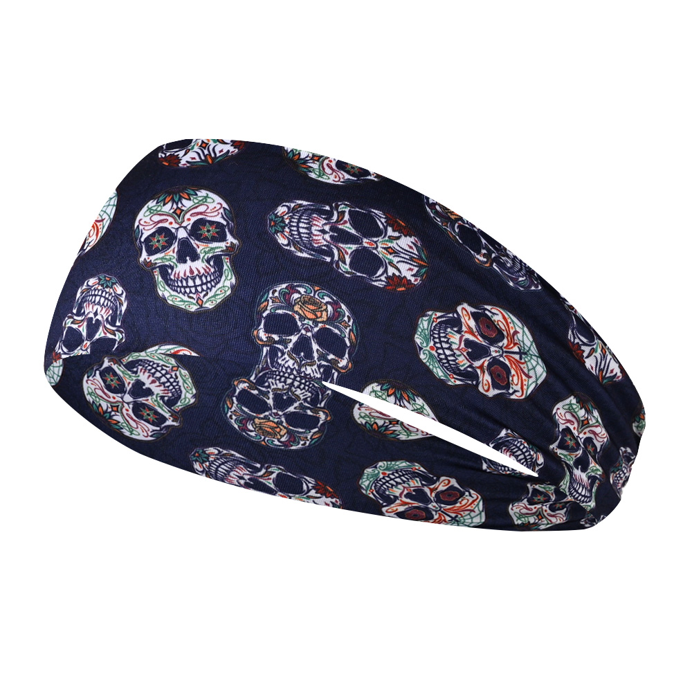 Zweetbandjes Workout Sport Hoofdbanden Voor Mannen Camo Headwraps Zweet Absorberende Haarband Breed Basketbal Voetbal Fietsen Hardlopen Yoga: Black