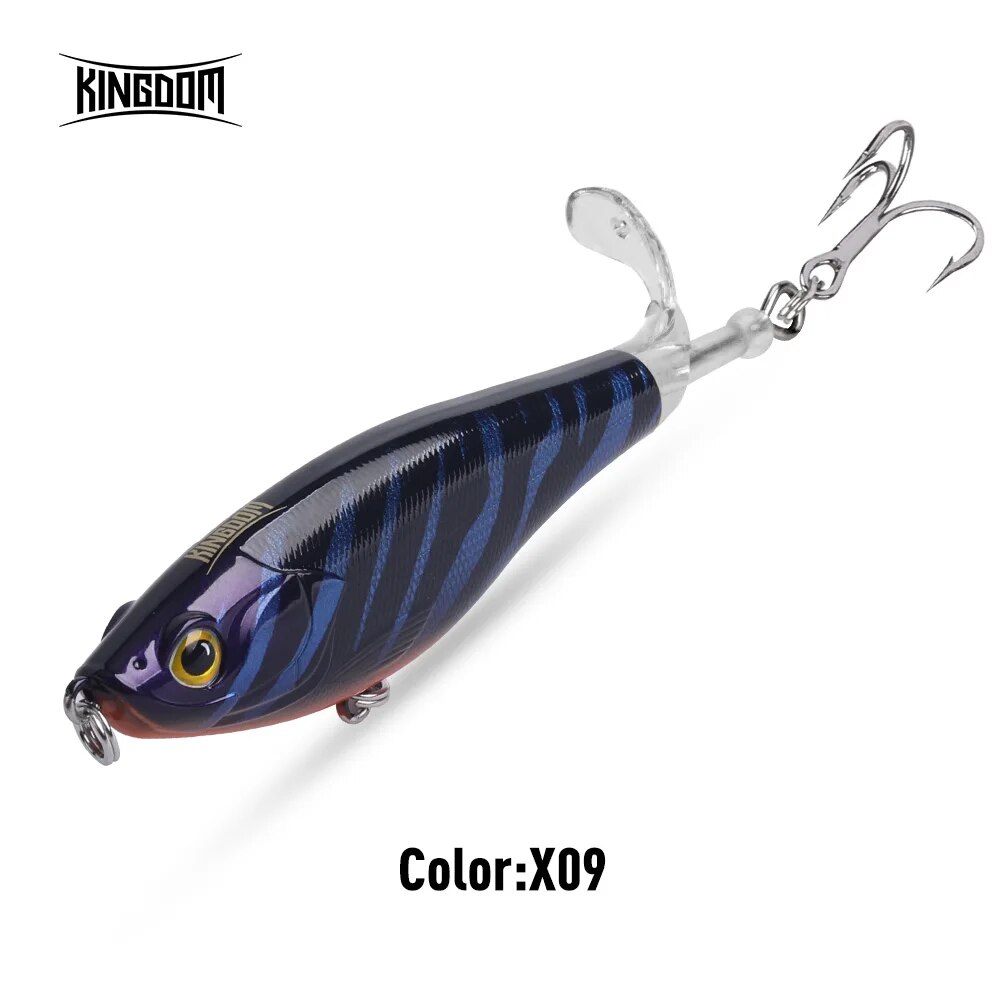 Reino Topwater Hélice Lápis Isca Popper Whopper Plopper 90mm 11g 110mm 17g Wobblers Artificiais Para Bass Pike Hard Lures: 150 milímetros / Antique Brass