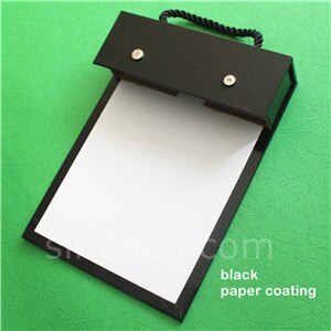 Fabric Samples Book Cover 175mm, swatch stack pad card holder textile materials stackbook 7" leather cloth display binder hanger: black paper
