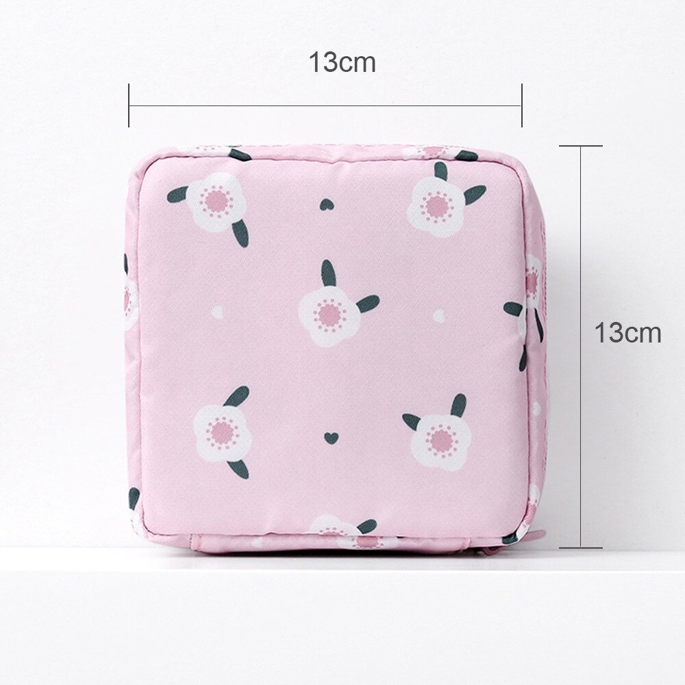 Women Girl Sanitary Pad Pouch Napkin Towel Storage Bag Credit Card Holder Coin Purse Cosmetics Headphone Case Sanitary Pouch: 13cmx13cm c