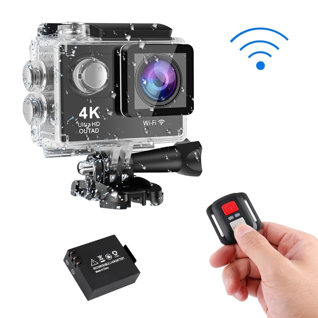 OUTAD 4K Ultra HD Wifi 30M wasserdicht Aktion Kamera 2 LTPS LCD Sport Kamera 12.0 MP 170 Linse Winkel HDMI Ausgang kompakt UK Typ