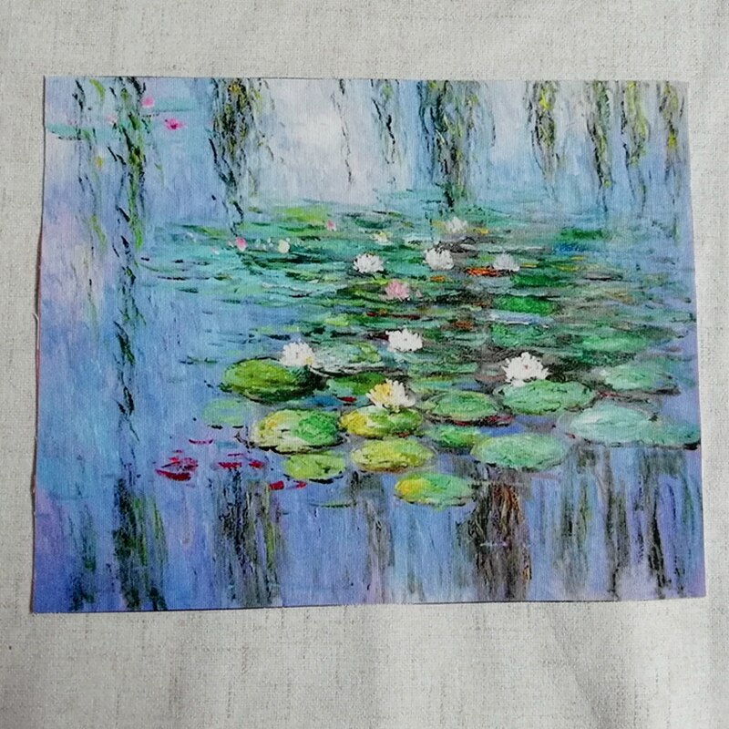 Peinture à l'huile paysage Rural | Toile de coton 20x25cm pour la couture décoration tissu de positionnement tissu imprimé 1 pièce: FA190166-2