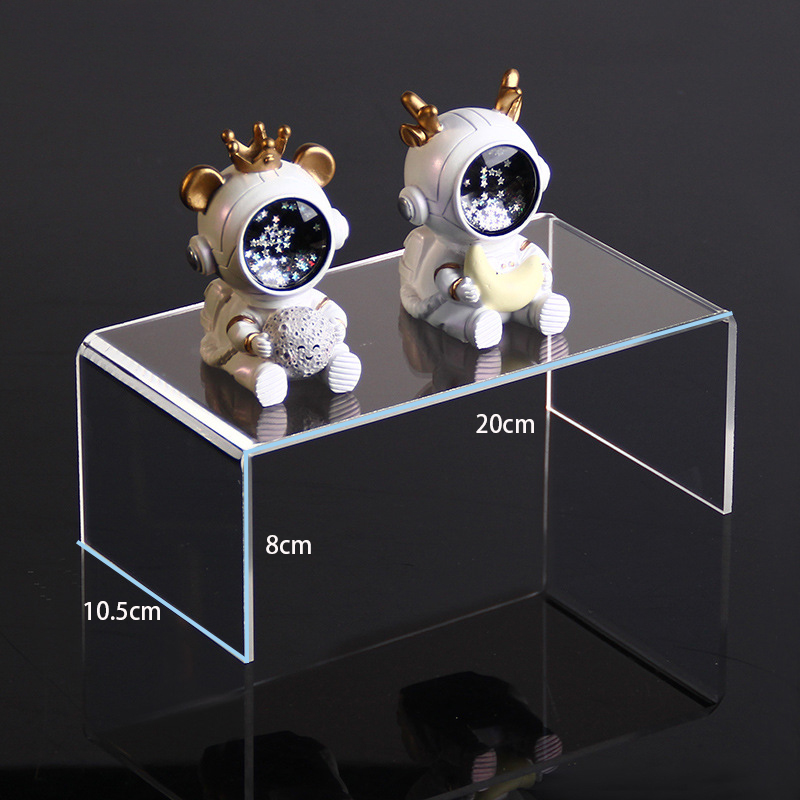 Elevadores de exhibición acrílicos para figuras de acción Funko, joyería, maquillaje, soporte de estante de exhibición para magdalenas, accesorios de escaparate transparentes en forma de U: Rosa