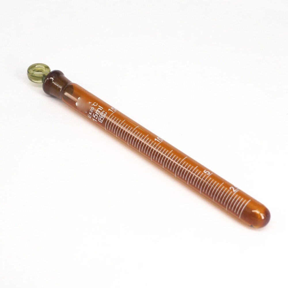 15ml Graduated Line Lab Brown Glass Test Tube Round Bottom with Stopper